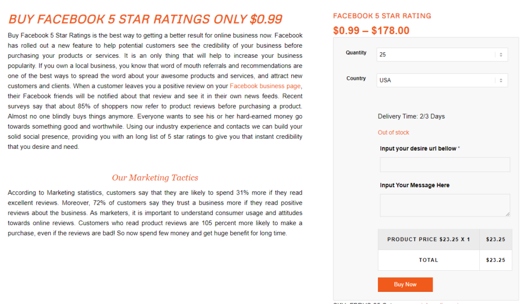 fakefb Kolik stojí libovolná recenze?